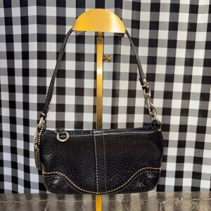 Coach Y2K Black Leather Shoulder Bag/Wristlet